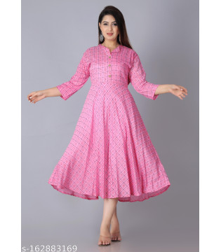 Pink Flared Kurti